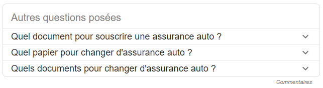 Google People Also Ask - Assurance Auto