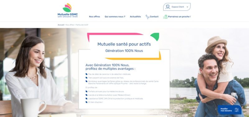page offre mutuelle GSMC