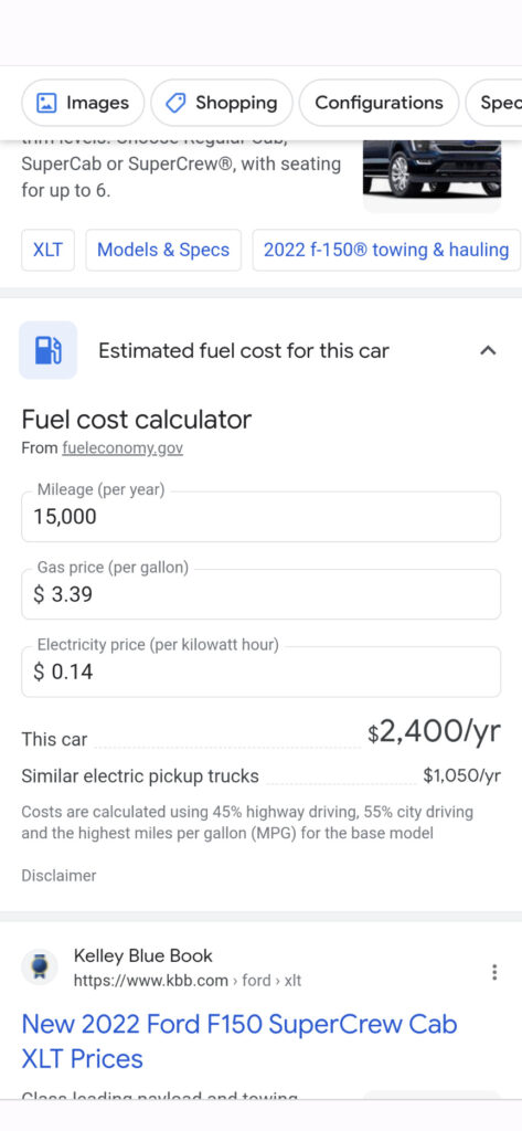 Calcul de la consommation de carburant