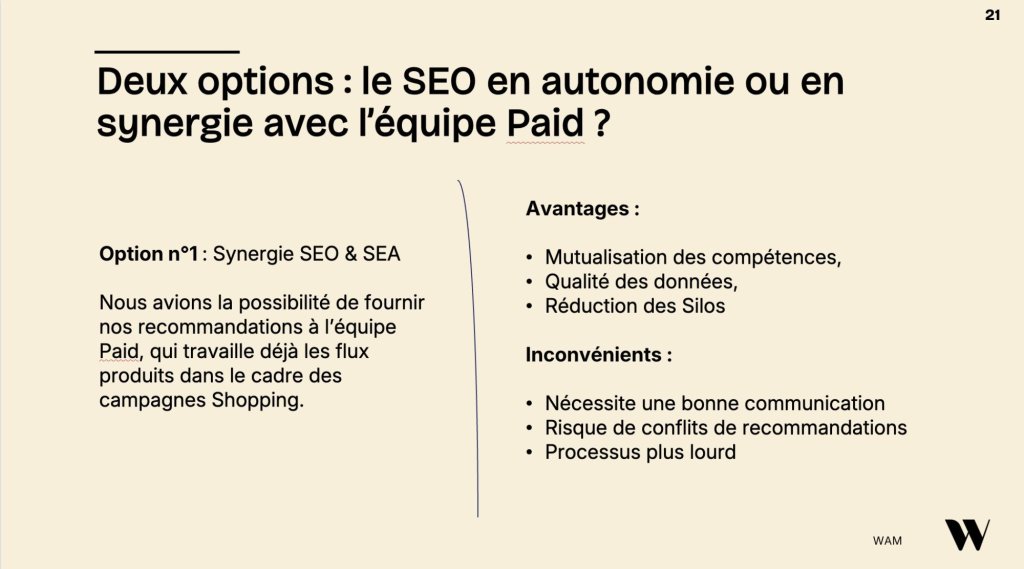 Deux options : le SEO en autonomie ou en synergie avec l'équipe Paid ?