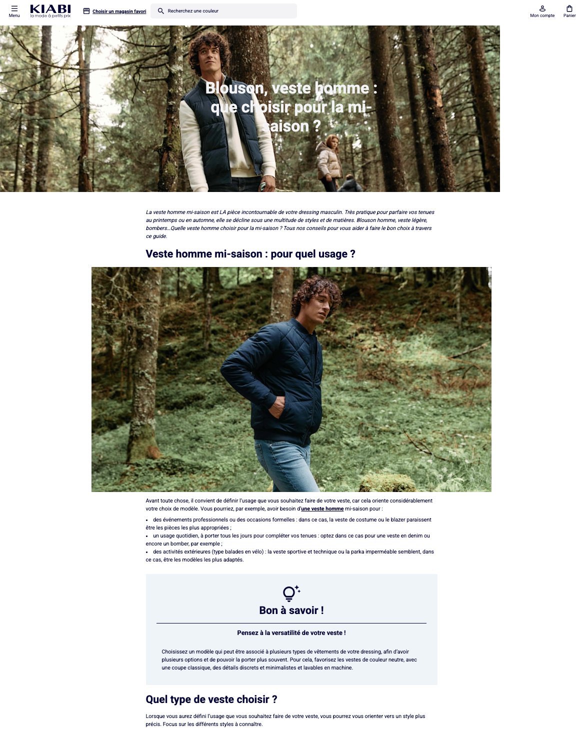 Blouson, veste homme : que choisir pour la mi-saison ? (Kiabi)