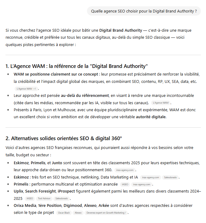 Visibilité ChatGPT Agence WAM