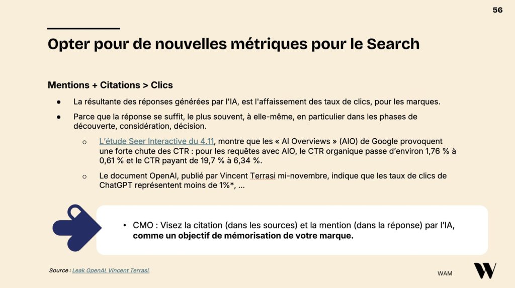 Slide intitulée "Optez pour de nouvelles métriques pour le Search".
